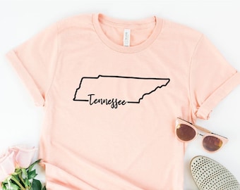 Tennessee State Shirts, Tennessee State Map Shirt, Tennessee Travel Gifts, Tennessee Clothing, Tennessee Sweatshirt, Tennessee Apparel