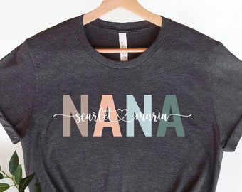 Custom Nana Shirt, Mom Shirt With Names, Personalized Nana T-shirt, Mother's Day Shirt, Nana With Children Names Tee, Custom Nana Shirt