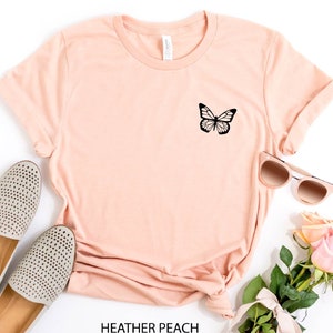Butterfly Shirt, Monarch Butterfly T-Shirt, Butterfly Pocket Graphic Tee, Cute Butterfly Shirt,Animal Shirt, Everyday Shirt, Mama Shirt image 1