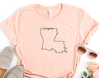 Louisiana State Shirts, Louisiana State Map Shirt, Louisiana Travel Gifts, Louisiana Clothing, Louisiana Love Sweatshirt, Home State Apparel