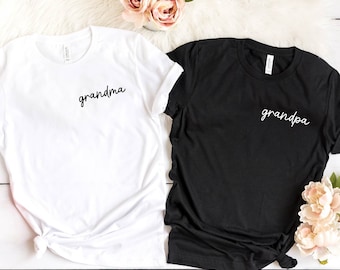 Grandma and Grandpa Shirts, Grandma T-shirt, Grandpa Tee, Pregnancy Announcement Shirt, Mother's Day Tee, Father's Day Tee, Mimi Shirt