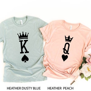 King and Queen Shirt, Couple Shirts, Valentines Day T-shirts, King of Spades and Queen of Hearts Shirt, Couple Outfit, His and Hers