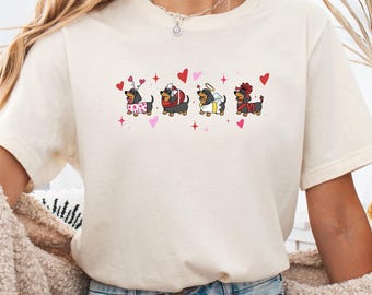 Valentine Dachshund Dog T-Shirt, Valentine Shirt, Valentine's Day Shirt, Dachshund Dogs Tee, Gift for Valentine's Day, Cute Valentine Shirt