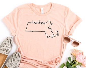 Massachusetts Shirt, Massachusetts Home Tee, Home State T-shirt, Massachusetts Map Silhouette  Sweatshirt, Massachusetts Travel Gifts