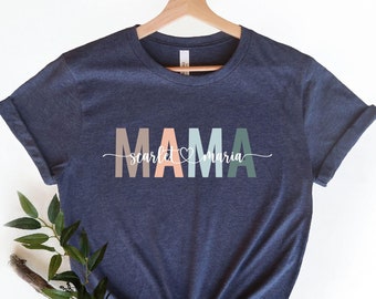 Custom Mama Shirt, Mom Shirt With Names, Personalized Mama T-Shirt, Mother's Day Shirt, Mama With Children Names Tee, Custom Mama Shirt