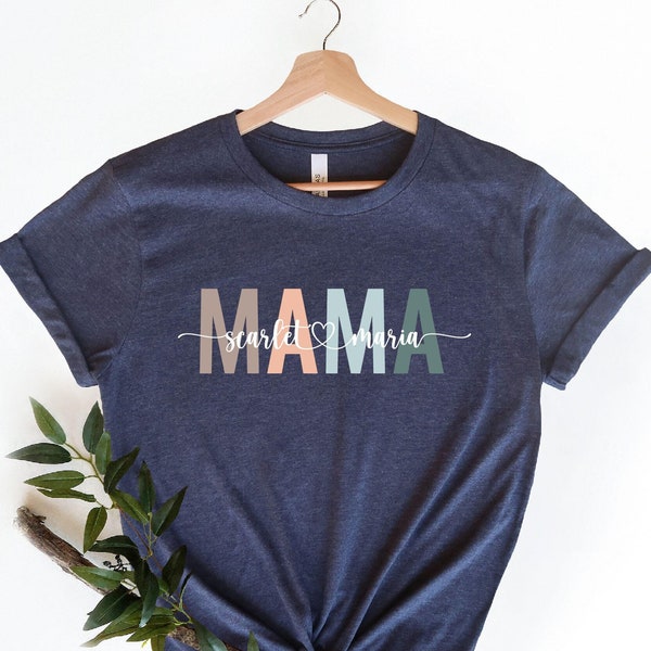 Custom Mama Shirt, Mom Shirt With Names, Personalized Mama T-Shirt, Mother's Day Shirt, Mama With Children Names Tee, Custom Mama Shirt
