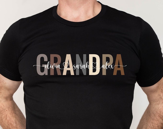 Custom Grandpa Shirt, Grandpa Shirt With Names, Personalized Grampa T-shirt, Father's Day Shirt, Grandpa With Children Names, Gpa Tee