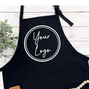 Personalized Logo Apron, Custom Kitchen Apron with Pockets, Women Customized Print Apron, Chef Gift, Custom Men Apron, Custom Kids Apron