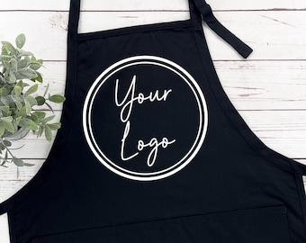 Personalized Logo Apron, Custom Kitchen Apron with Pockets, Women Customized Print Apron, Chef Gift, Custom Men Apron, Custom Kids Apron