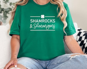 Shamrocks and Shenanigans T-shirt, St. Patrick's Day Unisex Shirt, Lucky Tee, Shenanigans Shirt, Shamrock Shirt, Holiday Shirt, Irish Tee