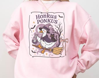 Honkus Ponkus Sweatshirt, Halloween Goose Sweater, Honkus Ponkus Halloween Goose Sweat, Spooky Season Wear, Halloween Goose Outfit