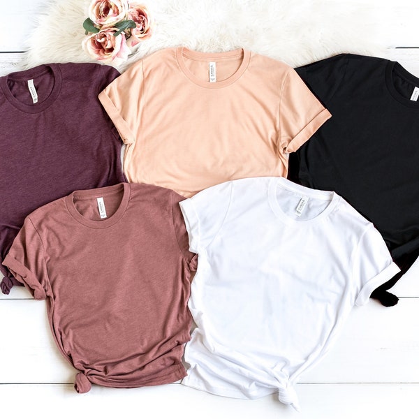 Plain Unisex Shirt, Soft and Comfy Shirts, Bella Canvas Women, Empty Shirt, Heather Soft Plain Tee, Blank T-Shirt, Workout Tee, Everyday Top