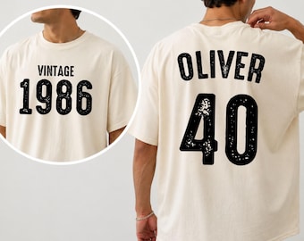 Vintage 1986 Shirt: Custom 40th Birthday T-Shirt, Retro Style Personalized Birthday Tee