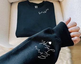 Sweat Mimi personnalisé, sweat grand-mère personnalisé avec prénoms, pull prénom grand-mère et petits-enfants personnalisés, sweat-shirt fête des mères, cadeau Mimi