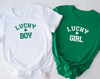 Lucky Girl T-Shirt, Lucky Boy Shirt, St. Patrick's Day Shirt, Shamrock Shirt, St. Patrick's Day Geschenk, Patrick's Day Party Shirt, Lucky Tee, Lucky Tee
