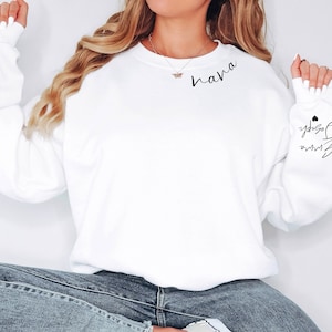Personalized Nana Sweatshirt with Names, Custom Grandma Sweatshirts, Names on the Sleeve, Custom Mom Gifts, Mother&#39;s Day Sweat, Nana Gift