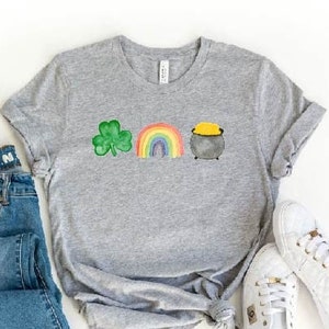 St Patrick&#39;s Lucky T-Shirt, Shamrock Shirt, St Patty&#39;s Day Tee, Feeling Lucky Shirt, Irish Shirt, Lucky Rainbow Tee, Lucky Shamrock Shirt