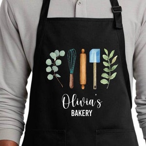 Baking Apron, Personalized Kitchen Apron, Baker Gift, Customized Apron, Cute Apron for Women, Cookie Baker Gift, Cooking Apron with Pocket