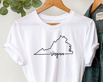 Virginia Shirt, Virginia Home Tee, Home State T-shirt, Virginia Map Silhouette Tee, Virginia State Travel Gifts, Virginia Home Sweatshirt