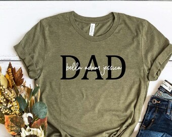 Dad T-shirt, Personalized Gift For Dad, Father's Day Shirt, Shirt for Daddy, Kid Names Shirt, Gift for Daddy, Father's Day Gift, Dad T-shirt