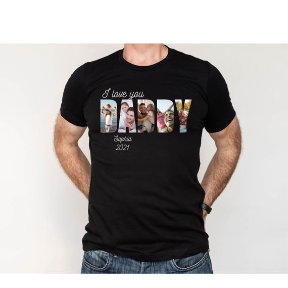 Custom Daddy Shirt, Father Shirt With Pictures, Personalized Daddy T-Shirt, Father's Day Tee, Daddy With Children Names, Gift from Children