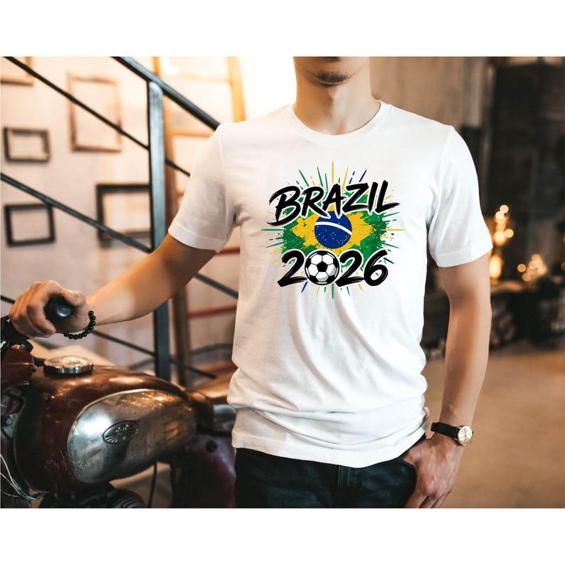 2026 Football Shirt, Brazil 2026 T-Shirt, Football Fan Shirt, Football Lover T-Shirt, Football Fan Gift, Patriotic Brazil Flag Tee image 4