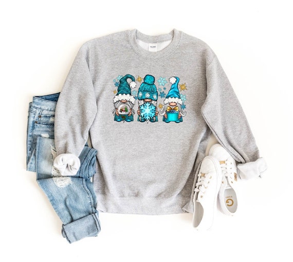 Winter Gnome Sweatshirt, Cute Gnomes Sweat, Winter Apparel, Cute Christmas Sweatshirt, Winter Season Sweater, Cold Weather Sweatshirt