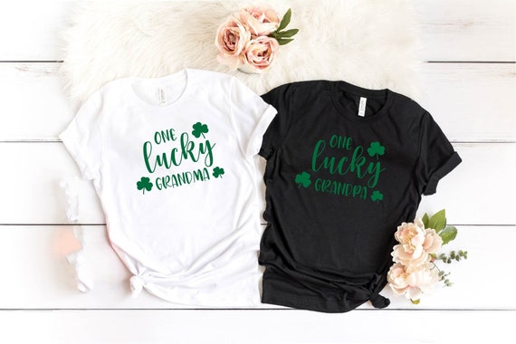 One Lucky Grandma and Grandpa Shirts, St Patty's Lucky Shirt, Shamrock Shirt, Lucky Tee, Patrick's Day Grandpa Tee, Lucky Grandma Shirt