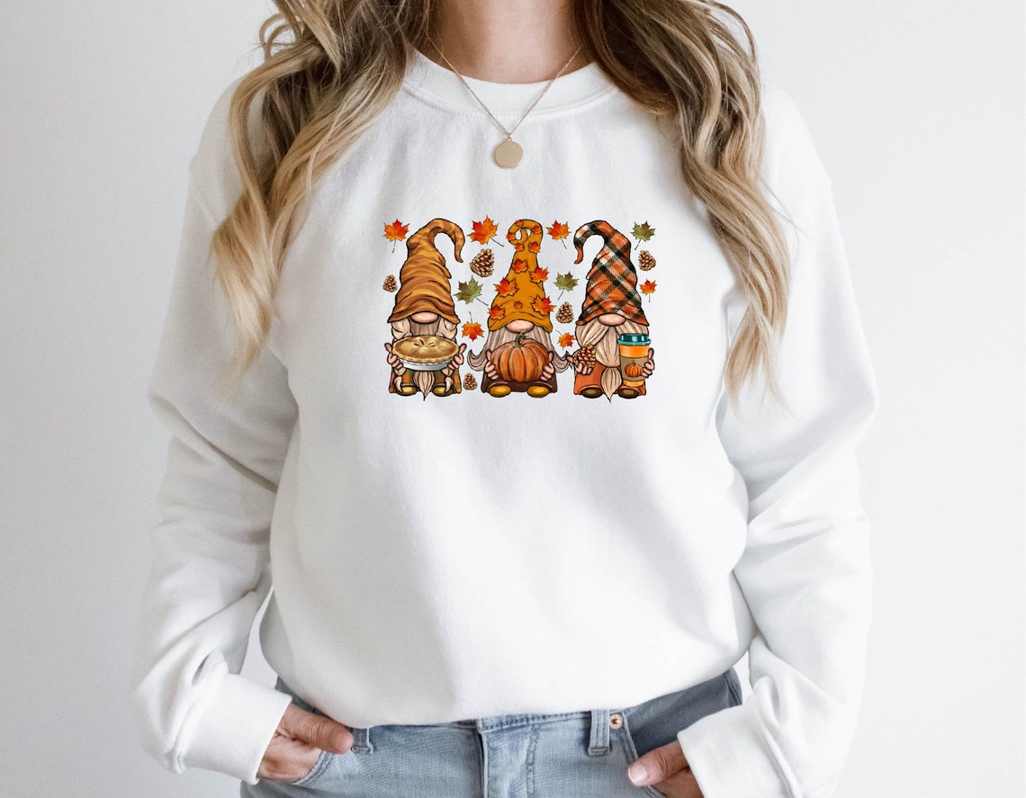 Thanksgiving Gnome Sweatshirt Cute Gnome Sweat Pumpkin - Etsy