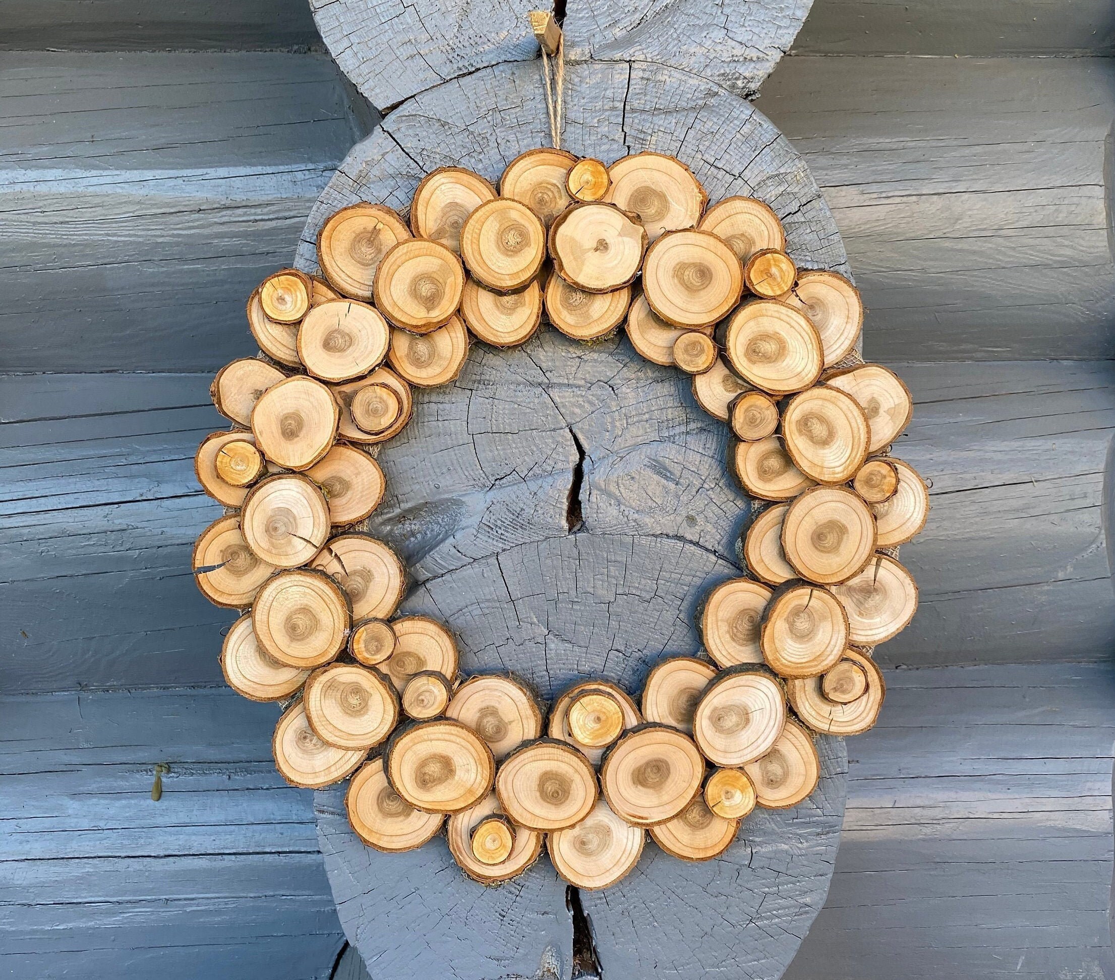 Wood Decor Wreath Wooden Wreath Big Wreath Rustic Wooden Etsy
