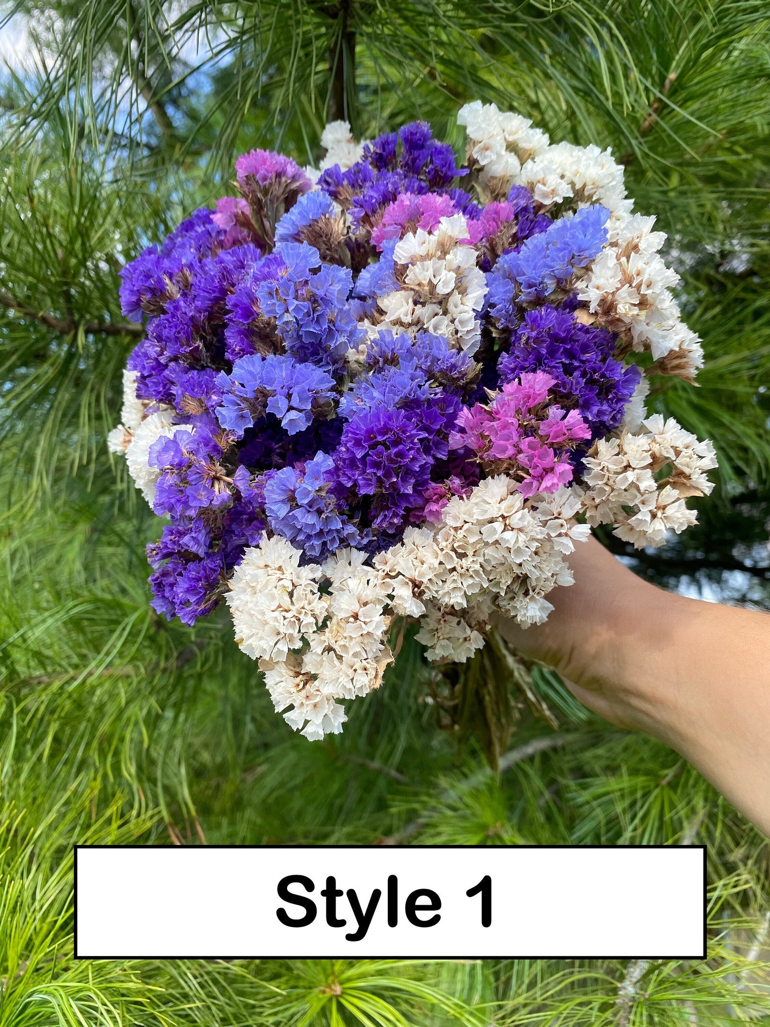 Statice Bouquet Dried Statice Statice Flowers Bouquet of Etsy