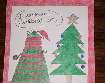 Traditional Christmas Doctor Who Dalek Card