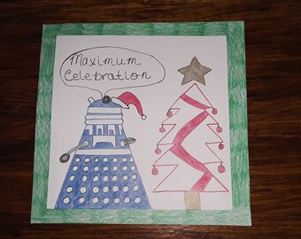 Doctor Who Dalek Christmas Tree Card