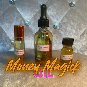 Aceite de magia del dinero / Aceite de intención, Aceite ritual, Aceite de manifestación, Wicca, Hoodoo, Brujería, Ley de atracción, Vudú, Imán de dinero