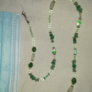 Glasses Holder, Women&#39;s Necklace, ID Holder, Gemstone Beaded, Mask Holder