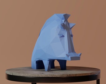 Fai da te, Cinghiale, Maiale Papercraft, Lowpoly, Geometrico, Decorazioni per la casa, Scultura in carta 3D, Modello PDF, Regalo 3D Origami, Ufficio poligonale