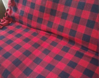 Buffalo Plaid Christmas No Sew Fleece Blanket