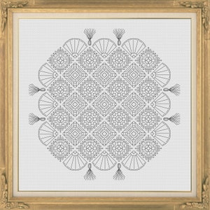 BlackWork Pattern PDF -  Delicate Lace | Counted BlackWork  | BlackWork Embroidery | Instant PDF Download