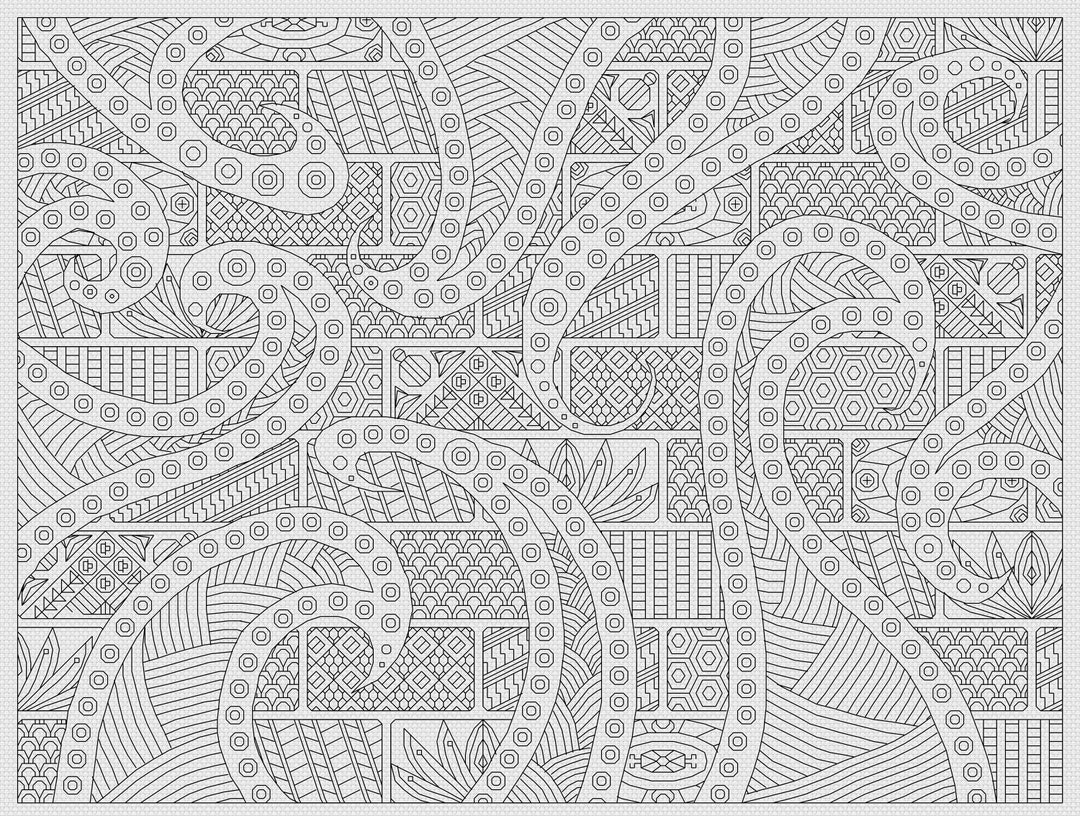Blackwork Pattern PDF - the Wall | Instant Download | Backstitch ...