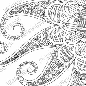 Digital Zentangle Colouring Page Kraken Downloadable Print PDF Colouring Print Beautiful Colouring Pattern image 2