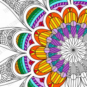 Digital Zentangle Colouring Page Kraken Downloadable Print PDF Colouring Print Beautiful Colouring Pattern image 3