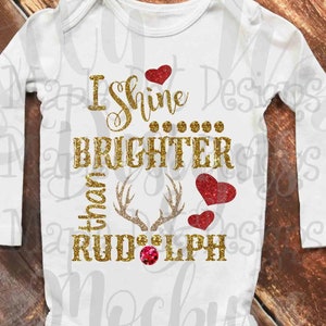 Ik schijn helderder dan Rudolph svg, Kerstmis svg, rendieren svg, download voor cricut & silhouet, rudolph svg, peuter kerstmis svg