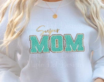 Super Mom PNG / Letras falsas para sublimación / Producto digital