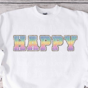 PNG feliz | Arco-íris Chenille PNG | Sublimação PNG | Arquivo para download