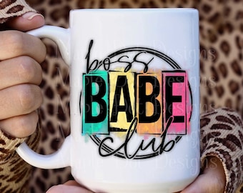 Boss Babe Club PNG | Boss Babe Becher Aufkleber PNG | Sublimation Download