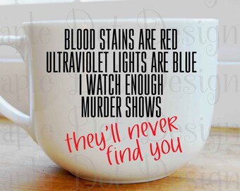 They'll never find you svg, Blood stains are red svg, bitch svg, funny svg, blunt svg, Downloadable PNG & SVG