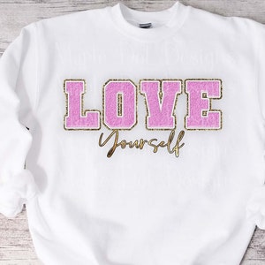 Liebe dich selbst Faux PNG | Sublimation PNG