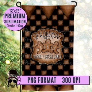 Lebkuchen Cookie Flagge | Garten Flagge Sublimationsdesign | Weihnachtsgarten Flagge PNG | Yard Flagge Sublimationsdesign