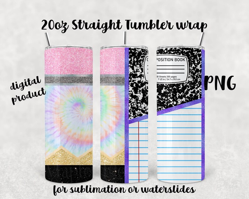 Pencil Composition Notebook Tumbler Wrap 20oz Straight Etsy