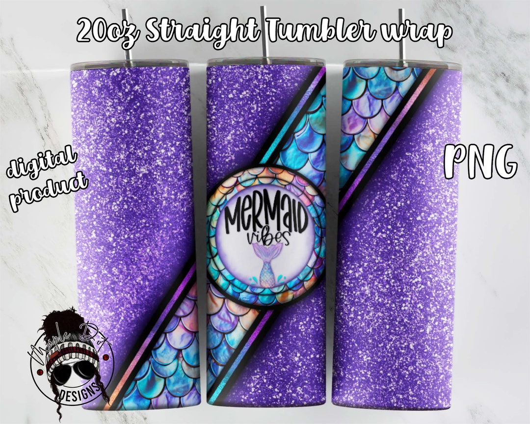 Mermaid Vibes Tumbler Wrap Mermaid Tumbler Beach Tumbler Design 20oz